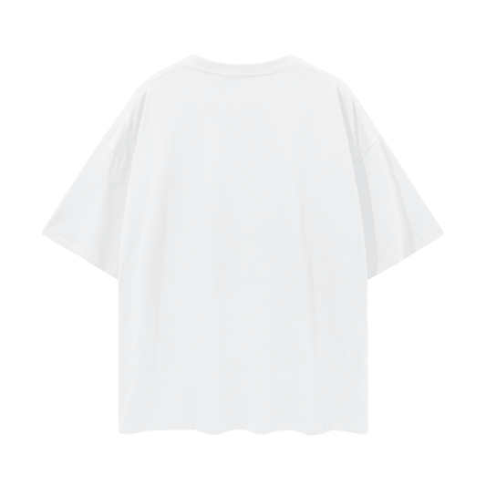 White Horse Collection: Lightweight Oversize Cotton Tee, Lucent White